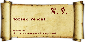 Mocsek Vencel névjegykártya